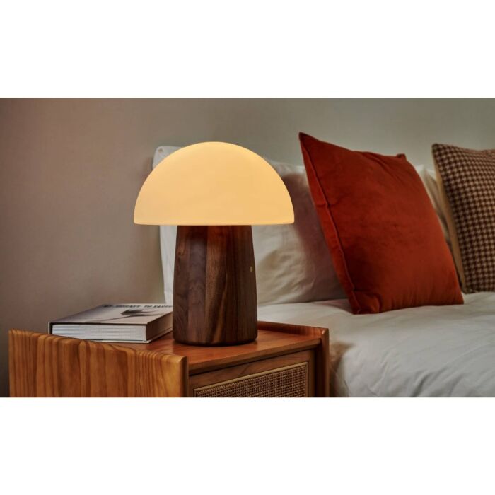 Gingko Alice Mushroom Lamp - Walnut - Large